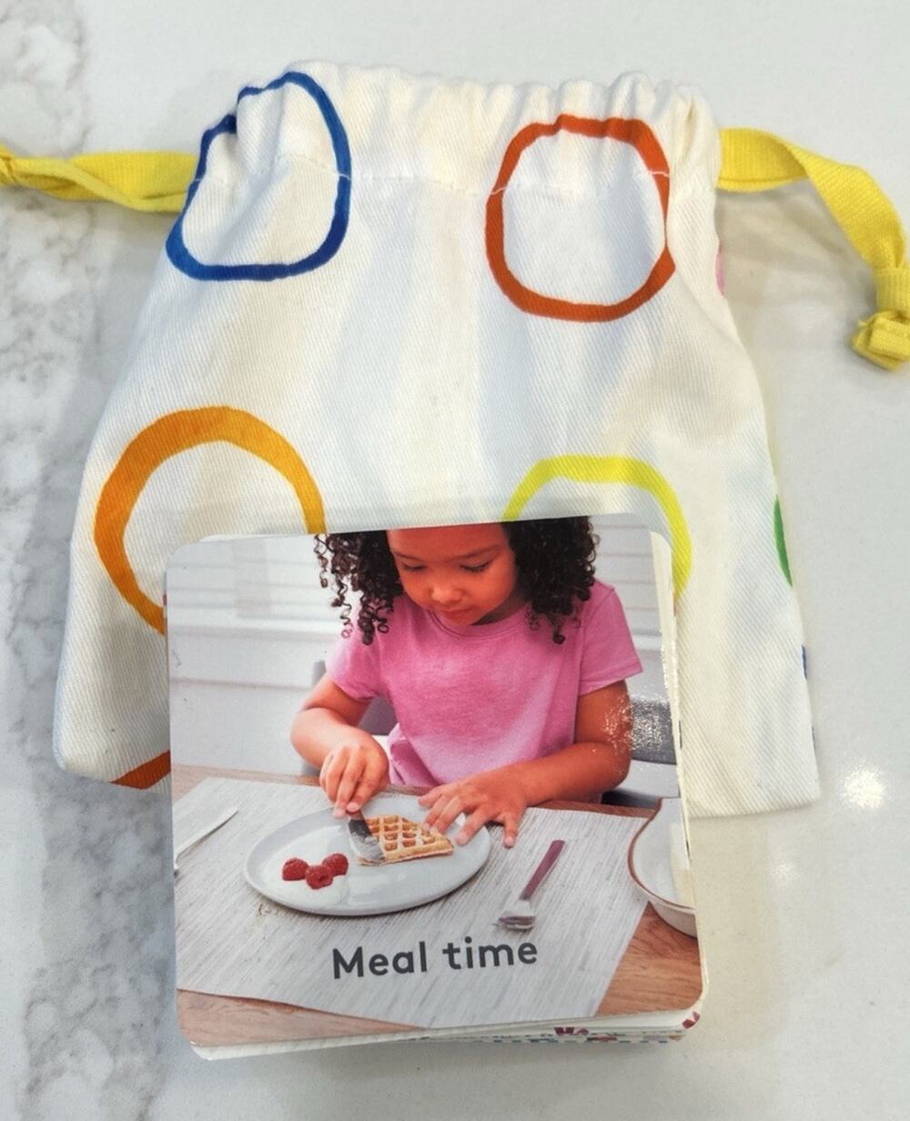 Lovevery Educational Routine Flashcards w/Drawstring Bag Helper Play Kit EUC